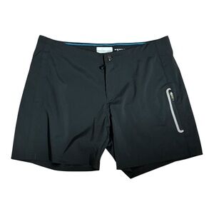 Columbia Shorts Women Size 8/40 Black Nylon Shield Zipper Pockets Hike Camp